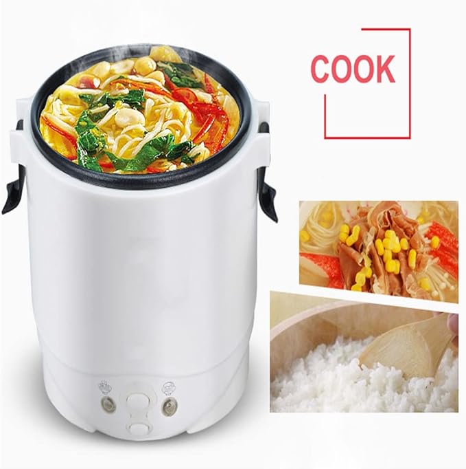 Mini Rice Cooker Electric Heating Lunch Box Meal Heater Warmer Soup Porridge Cooking Machine Food Appliance