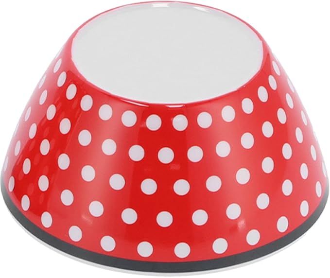 Topyond Christmas Dinnerware Set Melamine Plates and Bowls Set Red Dots Salad Plate Set Includes Plates Bowls and Cups for Home Kitchen Dining