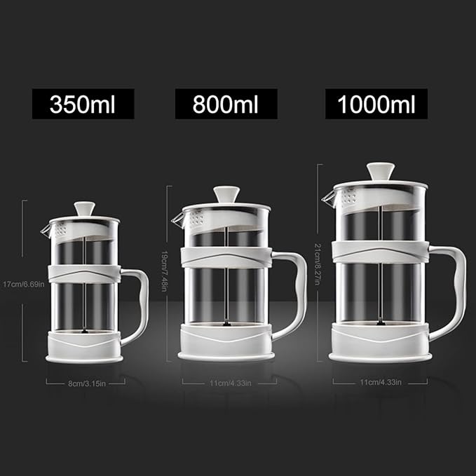 Coffee Maker Coffee Maker Thickened Glass 3-Level Stainless Steel Filter Heat Resistant Coffee Pot Barista Tools Kettle (Size : 1000ml)