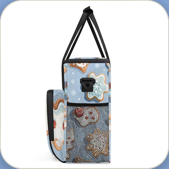 Fantastic Xmas Biscuit Coffee Maker Carrying Bag Travel Storage Bag Compatible with K-Mini or K-Mini Plus Single Serve Coffee Brewer Carrying Case with Multiple Pockets &amp Shoulder Strap