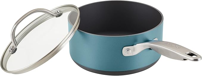 Anolon Achieve Hard Anodized Nonstick Cookware Pots and Pans Set 9 Piece - Teal