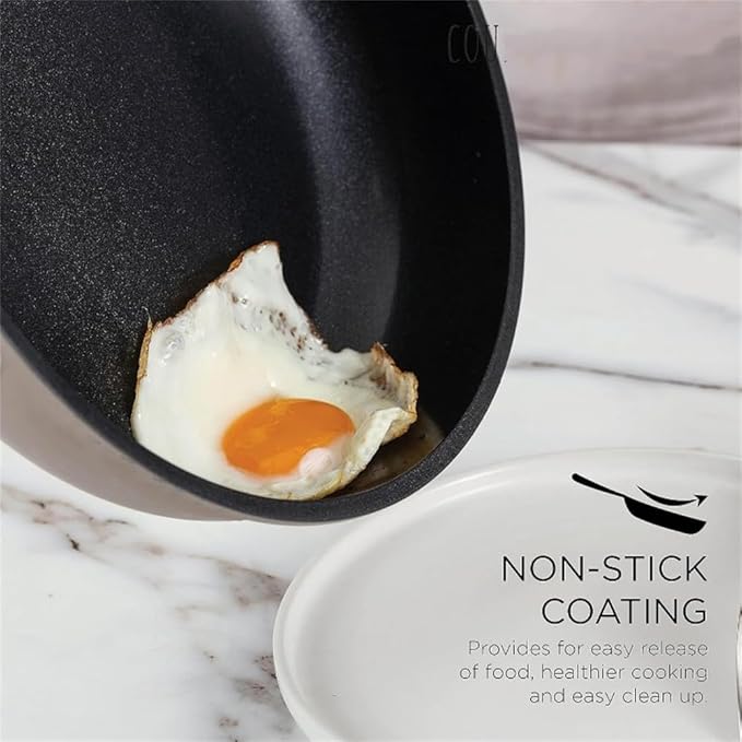Pots and Pans Set Healthy Safe Ceramic Nonstick Kitchen Cookware with Soft Touch Removable Handle CookwareCream DiamondOne-Grey Black-One