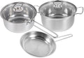 DOITOOL Stainless Steel Cookware Set Kitchen Pots and Pans Soup Pot Frying Pan Seamless Surface Easy Clean Comfortable Grip Heat Absorption