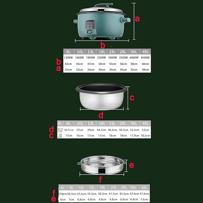 Commercial Rice Cooker Large Capacity Rice Cooker with Nonstick Inner Pot Smart Multifunctional Rice Maker Cooker8L