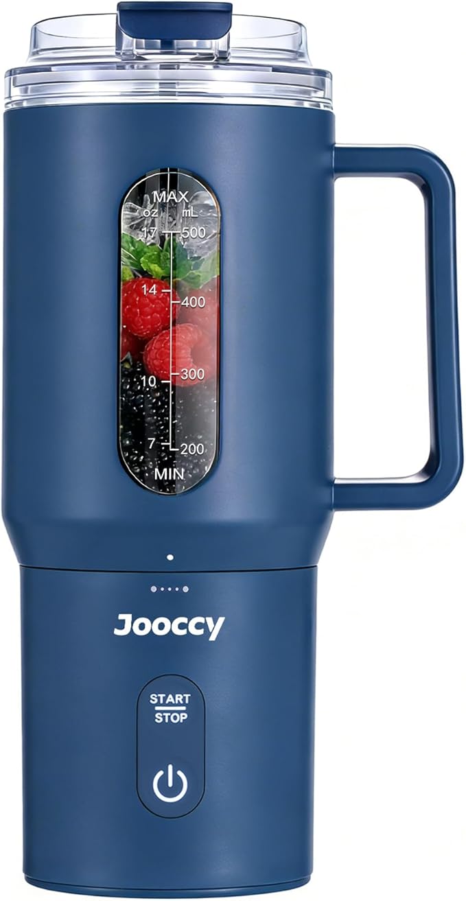 Portable Blender Cordless Personal Blender for Smoothie with Ice Crushing Blades 18oz Auto Reverse Blending for Smoothie Shake Frozen Fruit