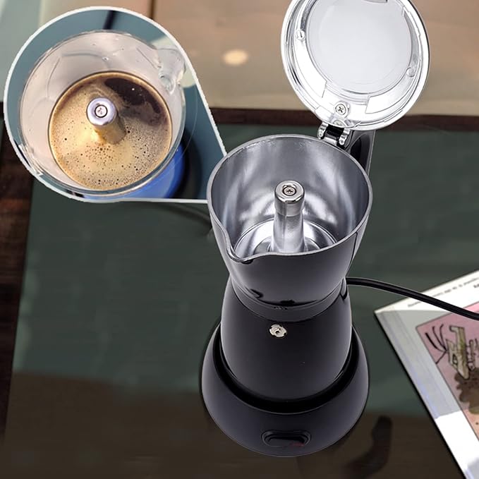Pot 550W Aluminum Alloy Coffee Maker with Fine Holes Filter Ergonomic Handle for Cappuccino Latte Silky Smooth Coffee Experiencefor Kitchen Office Camping