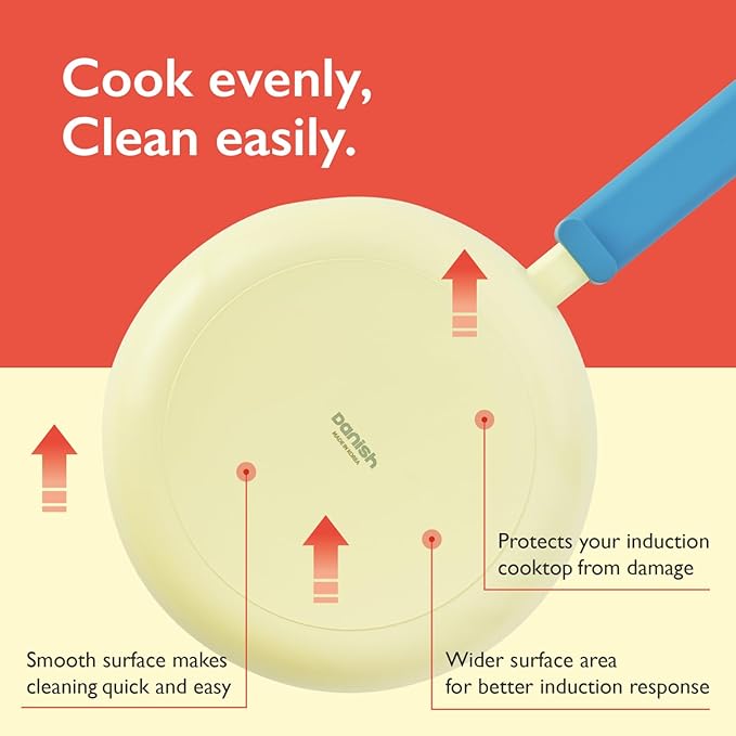 Danish 9-Pieces Forged Cookware Set with Lid Kitchen Nonstick Ceramic Coating Pot Saucepan Skillet Multi Frying Pan Induction Compatible Kitchenware Soup Noodle Stew Tamagoyaki Made in Korea