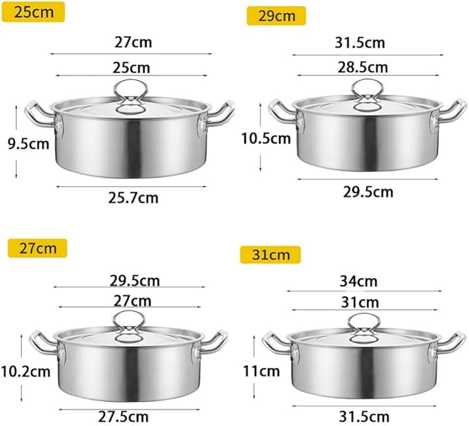 Cookware Set4-Piece Stainless Steel Pot &amp Pan SetsInduction Safe Saucepan Casserole Casserole Pan with Glass LidSuitable for Gas Induction Cooker Cookware
