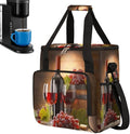 Grape Wine Bottle Glasses Coffee Maker Carrying Bag Coffee Machine Travel Storage Bag Compatible with K-Mini or K-Mini Plus Portable Single Serve Coffees Brewer Case with Pockets for K-Cup Pods