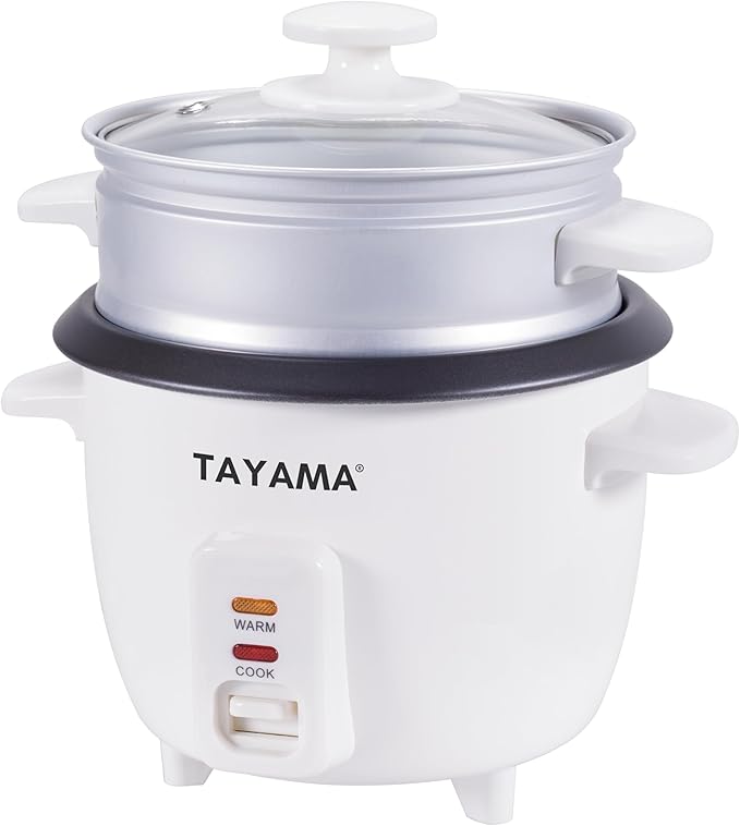 Tayama Rice Cooker with Steam Tray 8 Cups White (RC-8R)