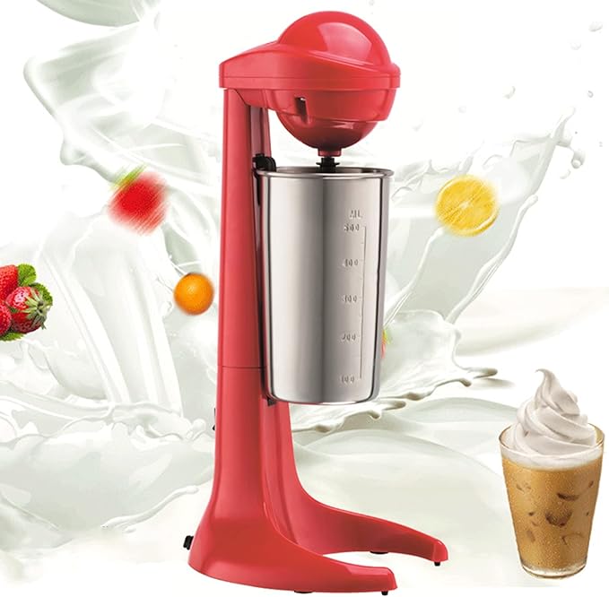Milkshake Maker Machine Electric Milkshake Blender Maker Commercial Stainless Steel Milk Shaking Machine Single Head Milk Shaker Electric Drink Mixer for Home Bars Milkshakes Coffee(Style 9 Red)