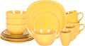 Stoneware Square 16pc Dinnerware Set Matte Yellow