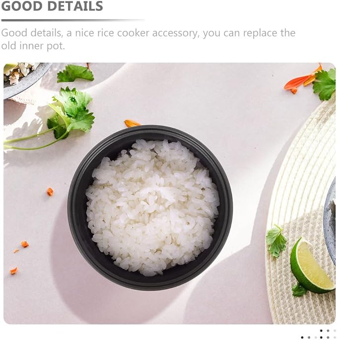 Cabilock 3L 21 x 21 cm/ 8.27 x 8.27 in Household Rice Cooker Inner Pot Aluminum Alloy Non- Stick Rice Cooker Pot Silver