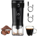 Portable Espresso Machine 100W Self-Heating &amp Car-Ready Compatible with NS Capsules &amp Ground Coffee Ideal for Travel Camping RV Black