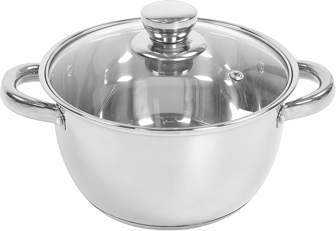 TOPINCN Stainless Steel Cookware Set 15Pcs Kitchen Pots and Pans Set with Lids Shovel Spoons High Temperature Proof Crack Proof for Frying Boiling Stewing