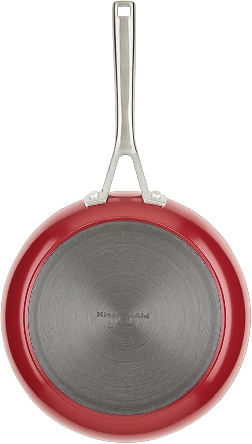 KitchenAid Hard Anodized Ceramic 9-Piece Nonstick Cookware Set – Includes Fry Pans Saucepan Stockpot Durable Even Heating Oven Safe to 500°F Empire Red