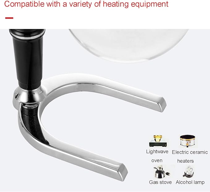 3-5 Cup Syphon Maker Vacuum Coffee Maker for Brewing Coffee and Tea with Extended HandleCoffee Glass Syphon SiphonCoffee Machine Filter5