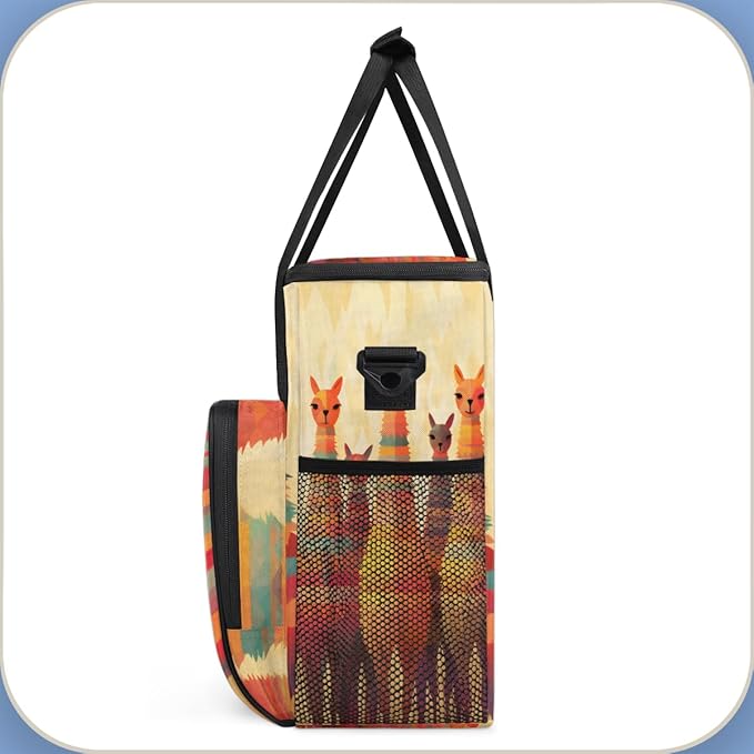Alpaca Coffee Maker Carrying Bag Aztec Alpaca Portable Travel Storage Tote Bag Compatible with K-Mini or K-Mini Plus Single Serve Coffee Brewer Carrying Case with Multiple Pockets &amp Shoulder Str