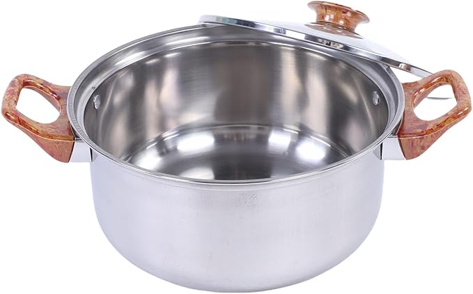 GLOGLOW Stainless Steel Cookware Set Large Capacity Induction Pots and Pans Includes Kettle Frying Pan for Cooking