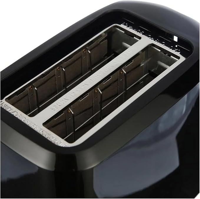 2-Slise Toaster with 6 Shade Settings &amp Removable Crumb Tray – Even Toasting with Auto-Centering Guides – Compact Bread Toaster for Breakfast – Black