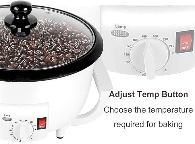 Multifunctional Coffee Bean Burner 1200W Electric Coffee Maker - With Temperature Adjustable From 0-240°C Even Heat Baking Coffee Beans Tea Sesame
