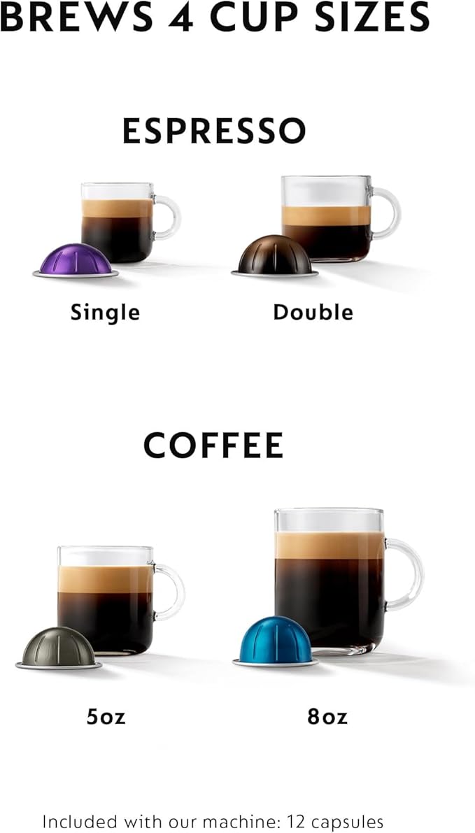 Nespresso Vertuo Coffee and Espresso Maker by Breville Chrome with Aeroccino Milk Frother Descaling Kit