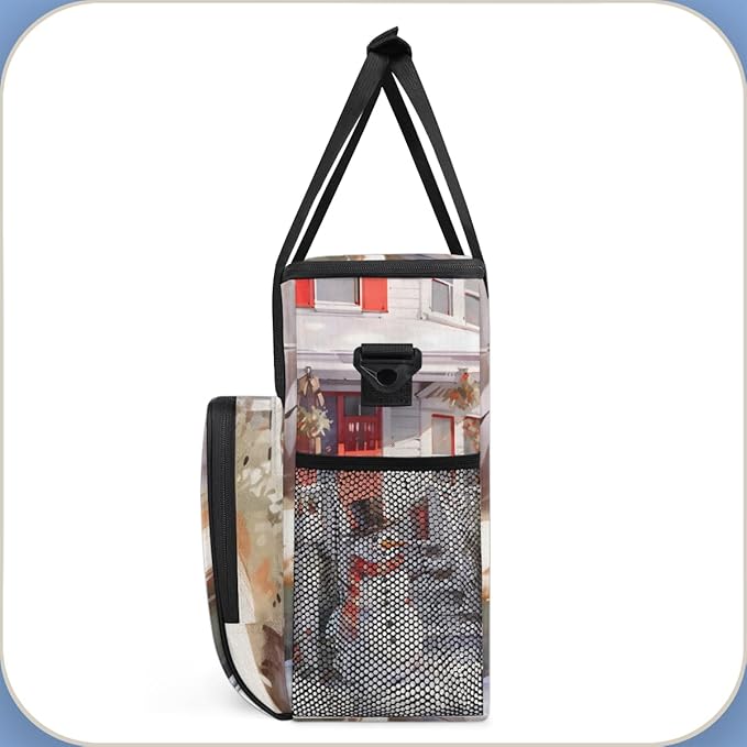 Xmas Snowman Coffee Maker Carrying Bag Graffiti Snowman Travel Storage Bag Compatible with K-Mini or K-Mini Plus Single Serve Coffee Brewer Carrying Case with Multiple Pockets &amp Shoulder Strap