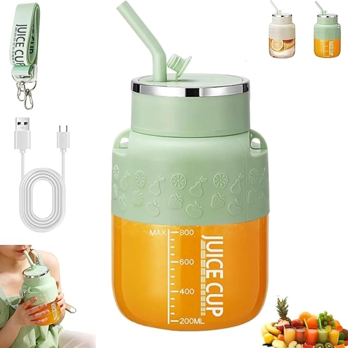 Travel USB 1000mAh Battery 700ml Portable Juicer With Ice Crush For Outdoor Office Protein Shakes Portable Blender With Straw