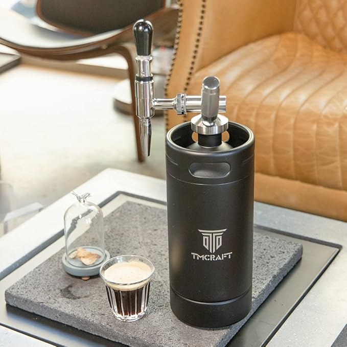 TMCRAFT 128oz Nitro Cold Brew Coffee Maker Home Brew Coffee Keg with Stainless Steel Stout Creamer Faucet &amp Pressure Relieving Valve