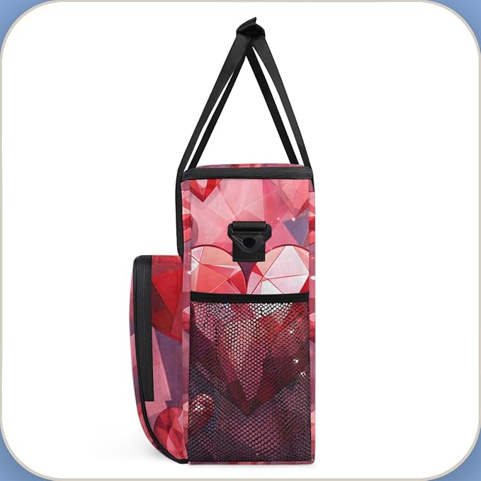 Diamond Heart Coffee Maker Carrying Bag Portable Travel Storage Tote Bag Compatible with K-Mini or K-Mini Plus Single Serve Coffee Brewer Carrying Case with Multiple Pockets &amp Shoulder Strap