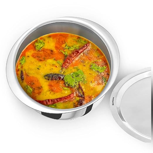 HAWKINS 4 Litre Metro Patila Triply Stainless Steel Tope with Stainless Steel Lid Induction Bhagona Tapeli Silver (SSP40S)