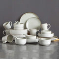 Dinnerware Set Dinnerware Sets Vintage Gray Ceramics Dinner Sets Of 28 Pieces Plates Bowls Combination