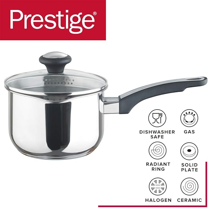 Prestige Everyday Stainless Steel Cookware Set 5-Piece - Black/Silver