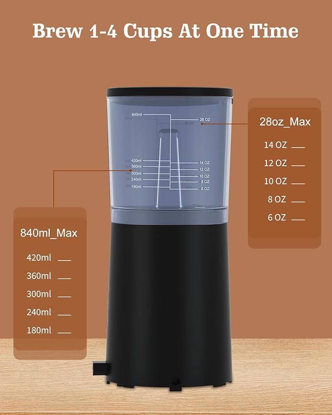 4 IN 1 Single Serve Coffee Maker with Milk Frother and Coffee Grinder Coffee Maker for K Cup and Ground Coffee with 30 oz Removable Water Reservoir 6 to 14 oz. Brew Sizes Coffee Machine for Home