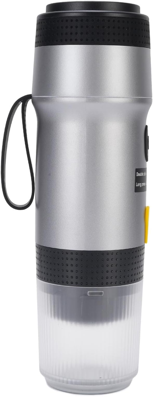 Portable Coffee Maker Automatic Capsule Coffee Machine with 304 Stainless Steel Construction Operating 75W 12V Power System and Compact Design for Outdoor Travel (Silver)