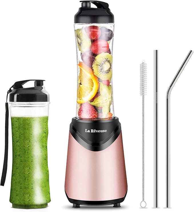 La Reveuse 300W Personal Size Blender (Pink) + La Reveuse 300W Personal Size Blender (Black)