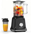 Professional Blender For Smoothies 58 Oz Glass Jar Glass Blender Including Puree &amp Crush Ice Functions 750 Watts (Black)
