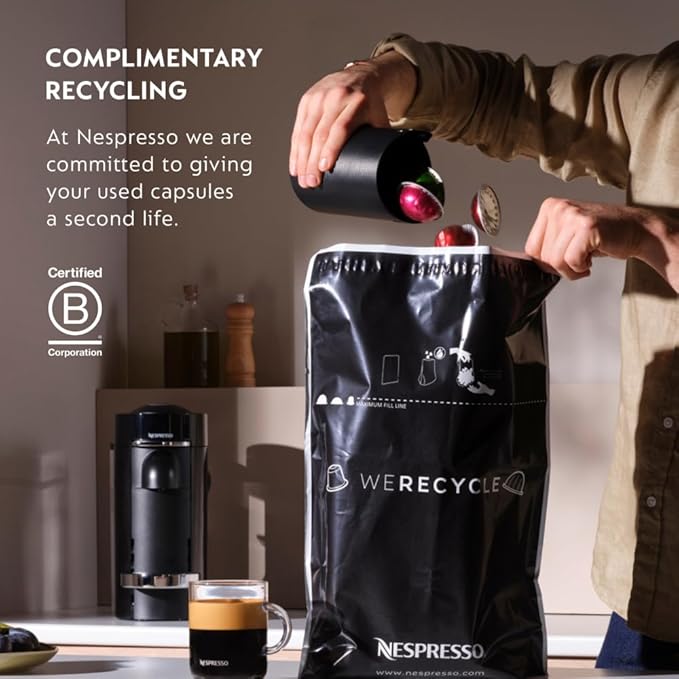 Nespresso Vertuo Pop+ Coffee and Espresso Maker by De'Longhi Black Matte with Dark Chrome