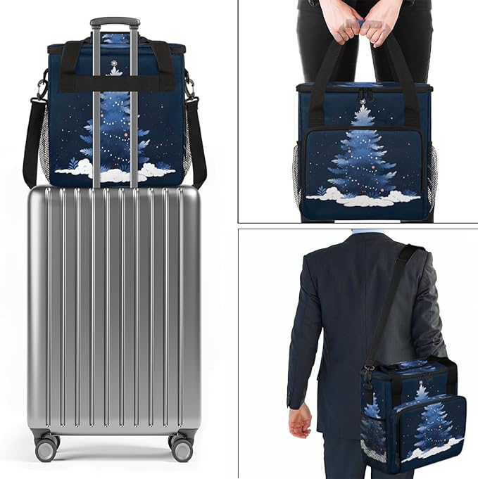 Gothic Christmas Tree Coffee Maker Carrying Bag Portable Travel Storage Tote Bag Compatible with K-Mini or K-Mini Plus Single Serve Coffee Brewer Carrying Case with Multiple Pockets &amp Shoulder S