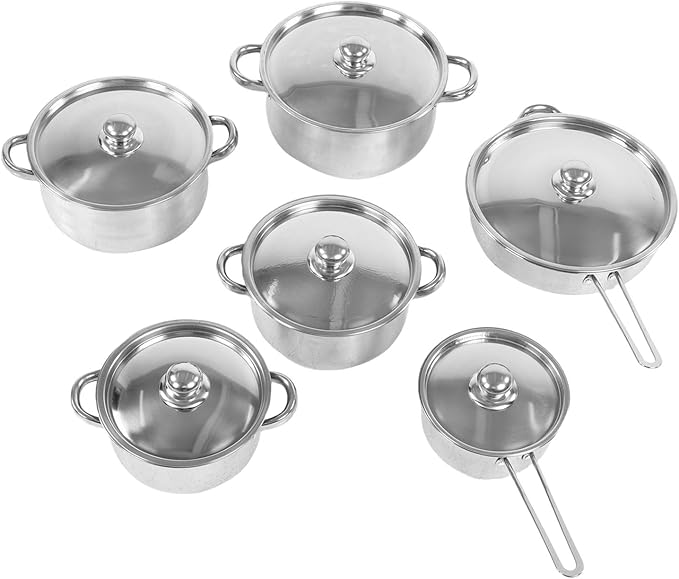 Diydeg 12 Piece Stainless Steel Cookware Set Dishwasher Safe Pots and Pans Set with Stay Cool Handles Kitchen Cookware Set with Frying Pan Saucepans Saute Pan &amp Stock Pot