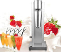 180W Single Head Milkshake Machine 650ML Stainless Steel Milkshake Maker 2 Speed Adjustable Milk Shake Machines with Custom Plastic Cups Electric Blender 0.59*0.59*1.74in Silver