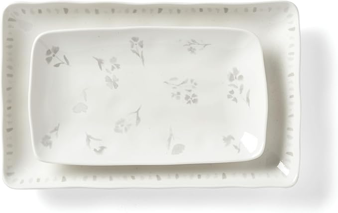 Lenox Oyster Bay 2-Piece Nesting Serving Platters 3.40 LB White