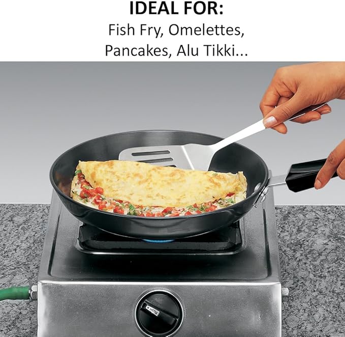 Hawkins Futura 6-Piece Hard Anodised Induction Gift Set - 2L Kadhai 20cm Frying Pan 26cm Tava Glass Lid Stainless Steel Skimmer and Turner (HAGP1)