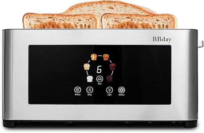 4 Slice Toaster with Extra Wide Slots Removable Crumb Tray and Cancel Defrost &amp Reheat Function Toast Bread