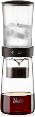 Cold Brew Coffee Maker 450ML Ice Drip Coffee BrewerSlow Drip Coffee Maker with Fine Mesh Filter Adjustable Water Flow (Dark Brown)