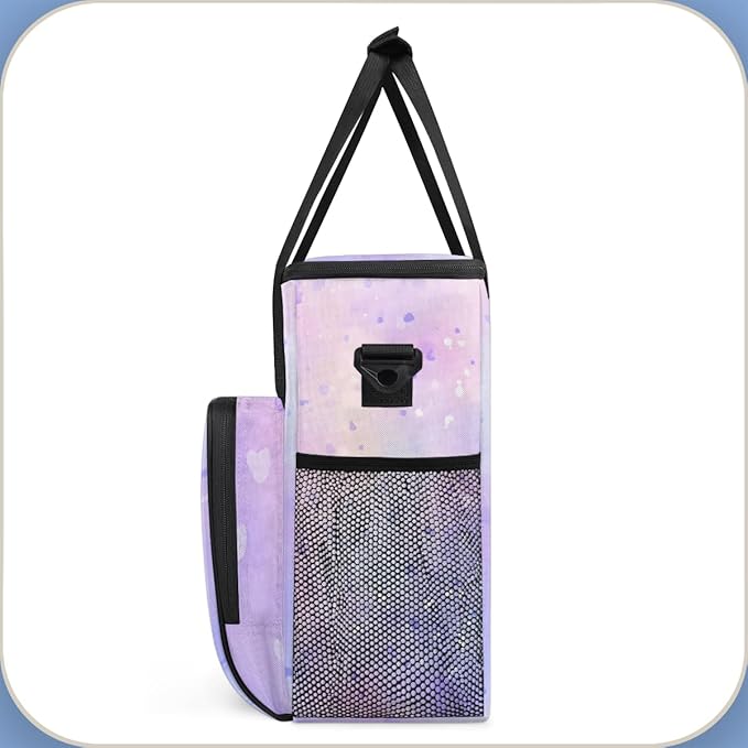 Glitter Coffee Maker Carrying Bag Light Pink Portable Travel Storage Tote Bag Compatible with K-Mini or K-Mini Plus Single Serve Coffee Brewer Carrying Case with Multiple Pockets &amp Shoulder Stra