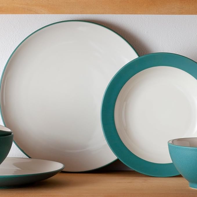 Noritake Colorwave Turquoise 12-Piece Coupe Dinnerware Set Service for 4