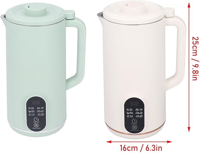 Multifunctional Blender 10 Leaf Stainless Steel Blades Filter Free Smoothie Maker Juicer Soymilk Maker with Intelligent Reservation for Soups Sauces Baby Food and More (White US Plug 110V)