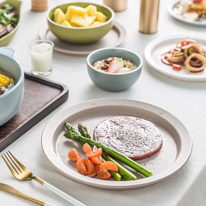 GaRcan Dinner Plate Luxurious Dinner Set for Party or Wgifts Dinnerware Sets Dinner Plates 46 Pieces Dish Sets Includes Bowls/Dessert Plates/Saucers Dishwasher &amp Microwave Safe/Natural (Natural