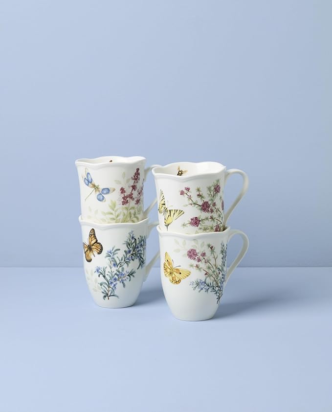 Lenox 897911 Butterfly Meadow Herbs Mugs Set Of 4